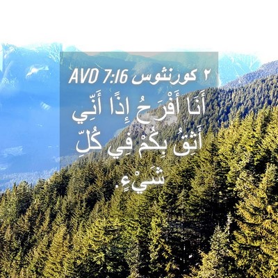 Picture 04 - ٢ كورنثوس 7:16 AVD - أَنَا أَفْرَحُ إِذًا - Bible Verse Picture
