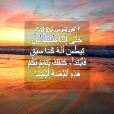 Picture 04 - ٢ كورنثوس 8:6 AVD - حَتَّى إِنَّنَا طَلَبْنَا - Bible Verse Picture