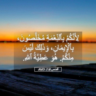 Picture 05 - أفَسُس 2:8 AVD - لِأَنَّكُمْ بِٱلنِّعْمَةِ - Bible Verse Picture