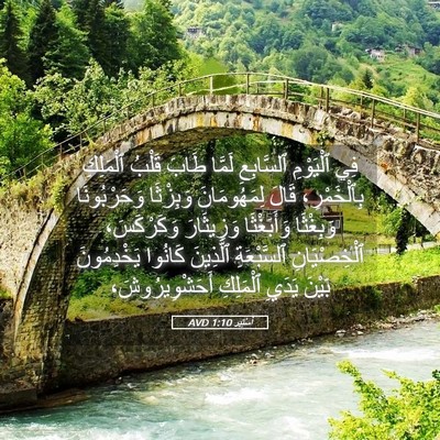 Picture 05 - أَسْتِير 1:10 AVD - فِي ٱلْيَوْمِ ٱلسَّابِعِ - Bible Verse Picture
