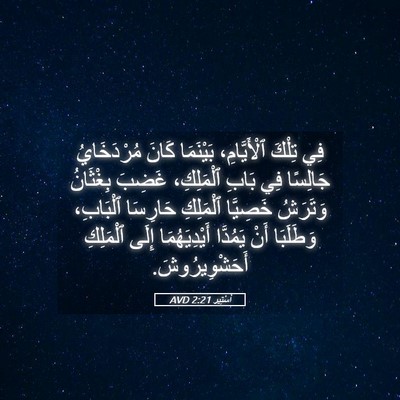 Picture 05 - أَسْتِير 2:21 AVD - فِي تِلْكَ ٱلْأَيَّامِ، - Bible Verse Picture