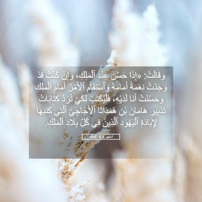 Picture 05 - أَسْتِير 8:5 AVD - وَقَالَتْ: «إِذَا حَسُنَ - Bible Verse Picture