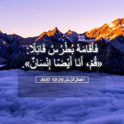 Picture 05 - أَعْمَالُ ٱلرُّسُلِ 10:26 AVD - فَأَقَامَهُ بُطْرُسُ - Bible Verse Picture