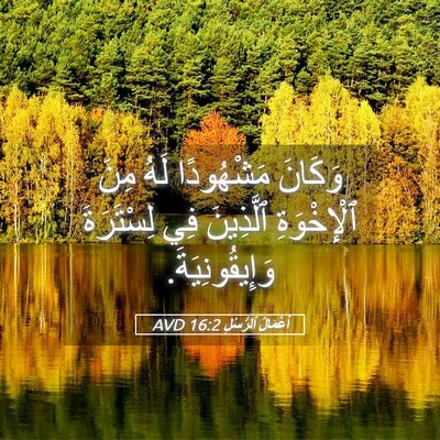 Picture 05 - أَعْمَالُ ٱلرُّسُلِ 16:2 AVD - وَكَانَ مَشْهُودًا لَهُ - Bible Verse Picture
