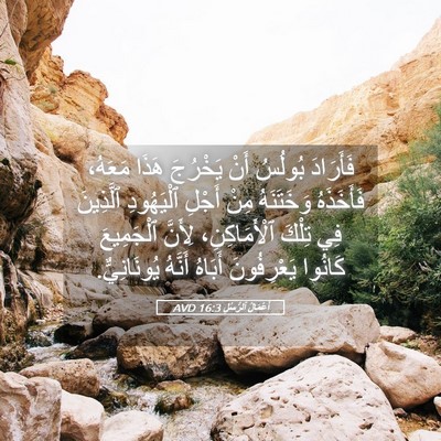 Picture 05 - أَعْمَالُ ٱلرُّسُلِ 16:3 AVD - فَأَرَادَ بُولُسُ أَنْ - Bible Verse Picture