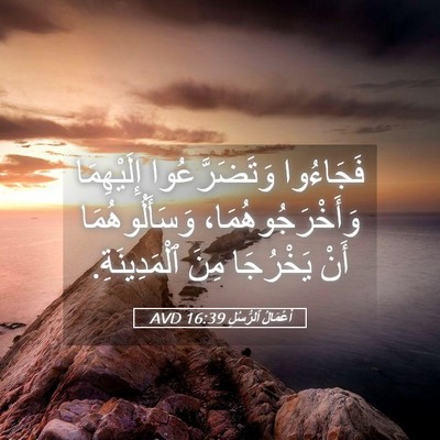 Picture 05 - أَعْمَالُ ٱلرُّسُلِ 16:39 AVD - فَجَاءُوا وَتَضَرَّعُوا - Bible Verse Picture