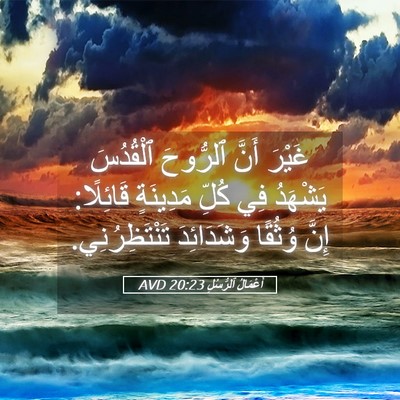 Picture 05 - أَعْمَالُ ٱلرُّسُلِ 20:23 AVD - غَيْرَ أَنَّ ٱلرُّوحَ - Bible Verse Picture