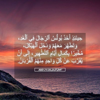 Picture 05 - أَعْمَالُ ٱلرُّسُلِ 21:26 AVD - حِينَئِذٍ أَخَذَ بُولُسُ - Bible Verse Picture