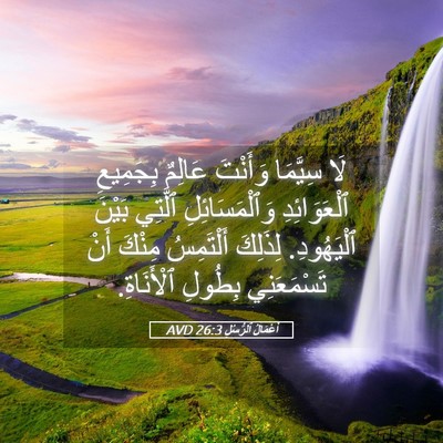 Picture 05 - أَعْمَالُ ٱلرُّسُلِ 26:3 AVD - لَا سِيَّمَا وَأَنْتَ - Bible Verse Picture