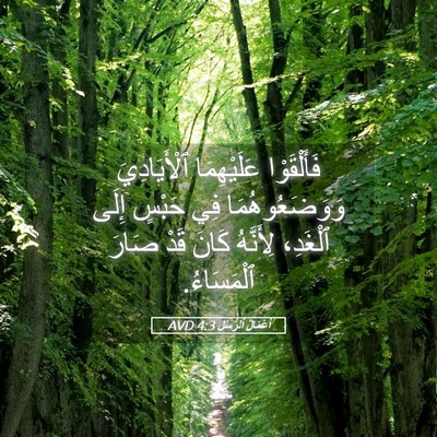 Picture 05 - أَعْمَالُ ٱلرُّسُلِ 4:3 AVD - فَأَلْقَوْا عَلَيْهِمَا - Bible Verse Picture