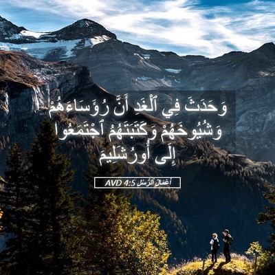 Picture 05 - أَعْمَالُ ٱلرُّسُلِ 4:5 AVD - وَحَدَثَ فِي ٱلْغَدِ أَنَّ - Bible Verse Picture
