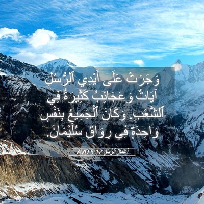 Picture 05 - أَعْمَالُ ٱلرُّسُلِ 5:12 AVD - وَجَرَتْ عَلَى أَيْدِي - Bible Verse Picture