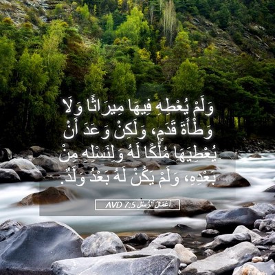 Picture 05 - أَعْمَالُ ٱلرُّسُلِ 7:5 AVD - وَلَمْ يُعْطِهِ فِيهَا - Bible Verse Picture