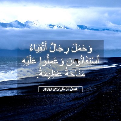 Picture 05 - أَعْمَالُ ٱلرُّسُلِ 8:2 AVD - وَحَمَلَ رِجَالٌ - Bible Verse Picture