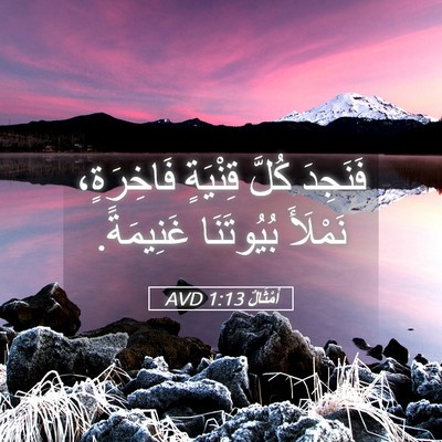 Picture 05 - أَمْثَالٌ 1:13 AVD - فَنَجِدَ كُلَّ قِنْيَةٍ - Bible Verse Picture