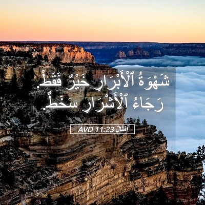 Picture 05 - أَمْثَالٌ 11:23 AVD - شَهْوَةُ ٱلْأَبْرَارِ - Bible Verse Picture