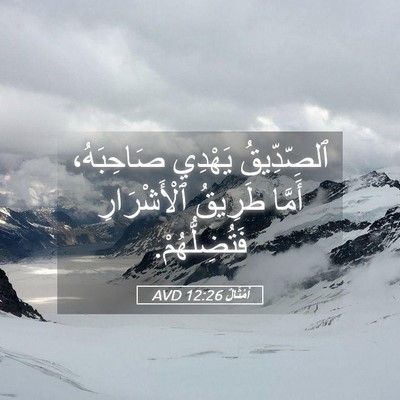 Picture 05 - أَمْثَالٌ 12:26 AVD - ٱلصِّدِّيقُ يَهْدِي - Bible Verse Picture