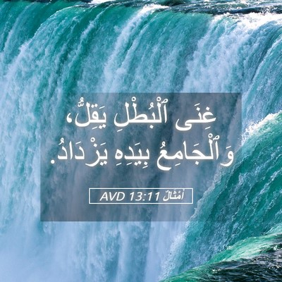 Picture 05 - أَمْثَالٌ 13:11 AVD - غِنَى ٱلْبُطْلِ يَقِلُّ، - Bible Verse Picture