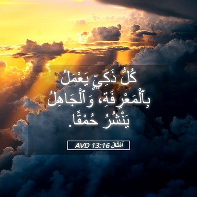 Picture 05 - أَمْثَالٌ 13:16 AVD - كُلُّ ذَكِيٍّ يَعْمَلُ - Bible Verse Picture