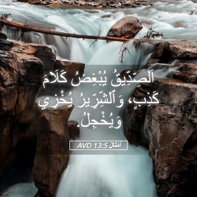 Picture 05 - أَمْثَالٌ 13:5 AVD - اَلصِّدِّيقُ يُبْغِضُ - Bible Verse Picture