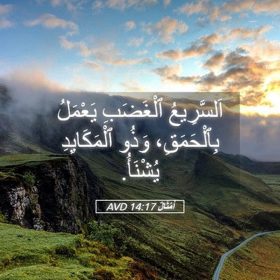 Picture 05 - أَمْثَالٌ 14:17 AVD - اَلسَّرِيعُ ٱلْغَضَبِ - Bible Verse Picture