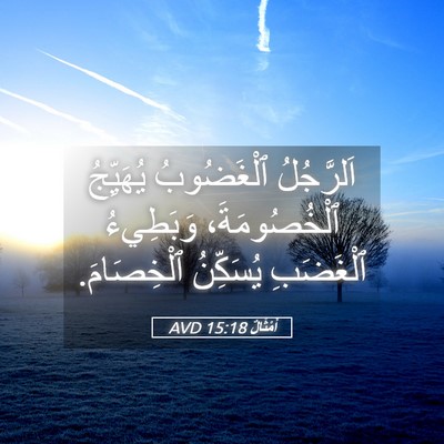 Picture 05 - أَمْثَالٌ 15:18 AVD - اَلرَّجُلُ ٱلْغَضُوبُ - Bible Verse Picture