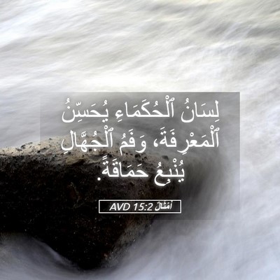 Picture 05 - أَمْثَالٌ 15:2 AVD - لِسَانُ ٱلْحُكَمَاءِ - Bible Verse Picture