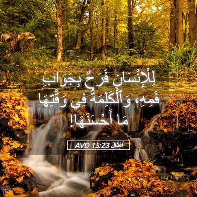 Picture 05 - أَمْثَالٌ 15:23 AVD - لِلْإِنْسَانِ فَرَحٌ - Bible Verse Picture