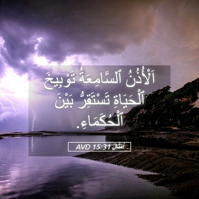 Picture 05 - أَمْثَالٌ 15:31 AVD - اَلْأُذُنُ ٱلسَّامِعَةُ - Bible Verse Picture