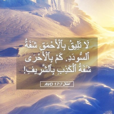 Picture 05 - أَمْثَالٌ 17:7 AVD - لَا تَلِيقُ بِٱلْأَحْمَقِ - Bible Verse Picture