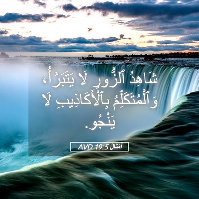 Picture 05 - أَمْثَالٌ 19:5 AVD - شَاهِدُ ٱلزُّورِ لَا - Bible Verse Picture