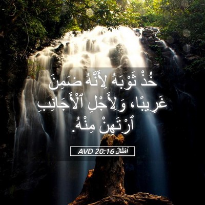 Picture 05 - أَمْثَالٌ 20:16 AVD - خُذْ ثَوْبَهُ لِأَنَّهُ - Bible Verse Picture