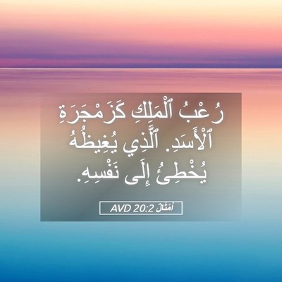 Picture 05 - أَمْثَالٌ 20:2 AVD - رُعْبُ ٱلْمَلِكِ - Bible Verse Picture