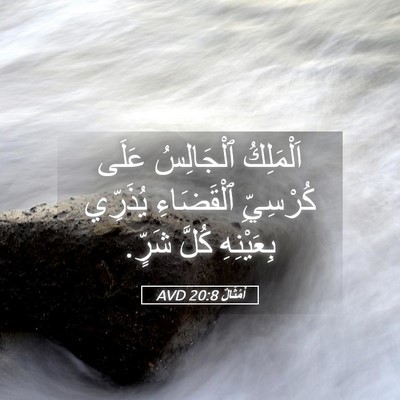 Picture 05 - أَمْثَالٌ 20:8 AVD - اَلْمَلِكُ ٱلْجَالِسُ - Bible Verse Picture