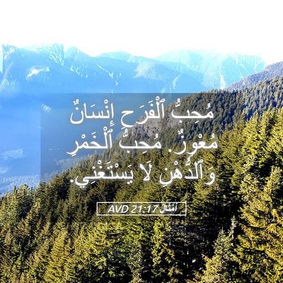 Picture 05 - أَمْثَالٌ 21:17 AVD - مُحِبُّ ٱلْفَرَحِ - Bible Verse Picture