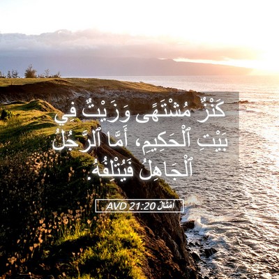 Picture 05 - أَمْثَالٌ 21:20 AVD - كَنْزٌ مُشْتَهًى وَزَيْتٌ - Bible Verse Picture