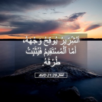 Picture 05 - أَمْثَالٌ 21:29 AVD - اَلشِّرِّيرُ يُوقِحُ - Bible Verse Picture
