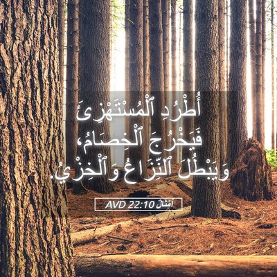 Picture 05 - أَمْثَالٌ 22:10 AVD - أُطْرُدِ ٱلْمُسْتَهْزِئَ - Bible Verse Picture