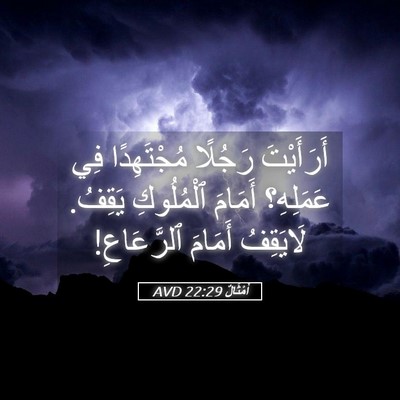 Picture 05 - أَمْثَالٌ 22:29 AVD - أَرَأَيْتَ رَجُلًا - Bible Verse Picture