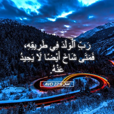 Picture 05 - أَمْثَالٌ 22:6 AVD - رَبِّ ٱلْوَلَدَ فِي - Bible Verse Picture