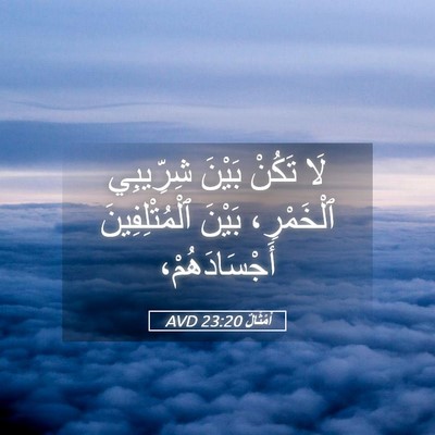 Picture 05 - أَمْثَالٌ 23:20 AVD - لَا تَكُنْ بَيْنَ - Bible Verse Picture