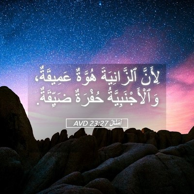 Picture 05 - أَمْثَالٌ 23:27 AVD - لِأَنَّ ٱلزَّانِيَةَ - Bible Verse Picture