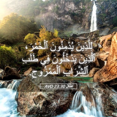 Picture 05 - أَمْثَالٌ 23:30 AVD - لِلَّذِينَ يُدْمِنُونَ - Bible Verse Picture