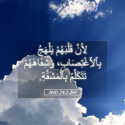 Picture 05 - أَمْثَالٌ 24:2 AVD - لِأَنَّ قَلْبَهُمْ - Bible Verse Picture