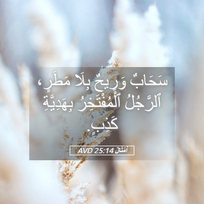 Picture 05 - أَمْثَالٌ 25:14 AVD - سَحَابٌ وَرِيحٌ بِلَا - Bible Verse Picture