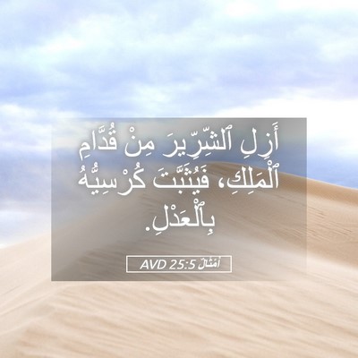 Picture 05 - أَمْثَالٌ 25:5 AVD - أَزِلِ ٱلشِّرِّيرَ مِنْ - Bible Verse Picture