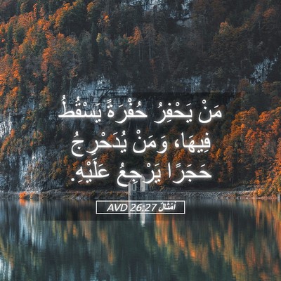 Picture 05 - أَمْثَالٌ 26:27 AVD - مَنْ يَحْفِرُ حُفْرَةً - Bible Verse Picture