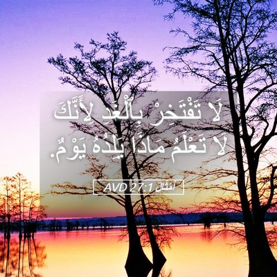 Picture 05 - أَمْثَالٌ 27:1 AVD - لَا تَفْتَخِرْ بِٱلْغَدِ - Bible Verse Picture