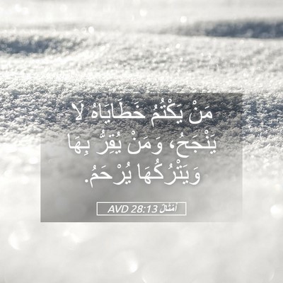 Picture 05 - أَمْثَالٌ 28:13 AVD - مَنْ يَكْتُمُ خَطَايَاهُ - Bible Verse Picture