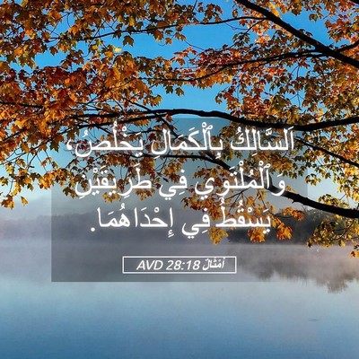 Picture 05 - أَمْثَالٌ 28:18 AVD - اَلسَّالِكُ بِٱلْكَمَالِ - Bible Verse Picture